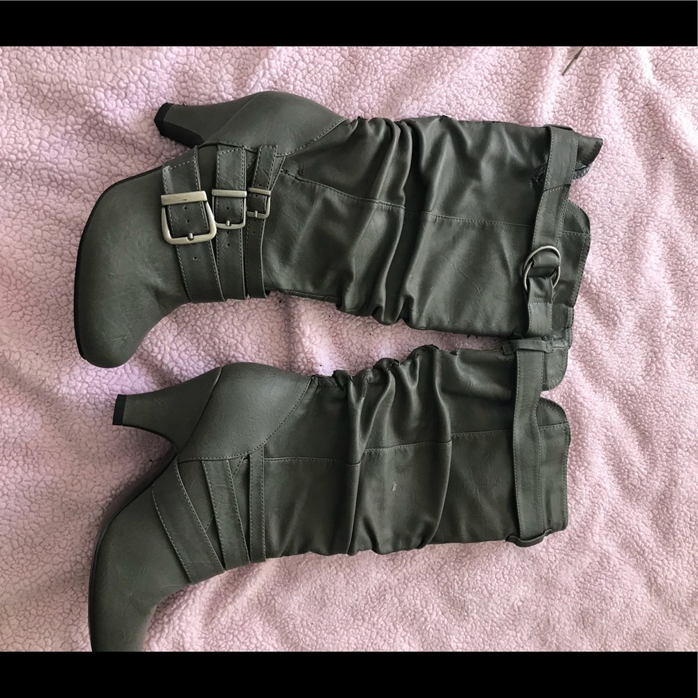 Size 7.5 Faux Leather Heeled Boots